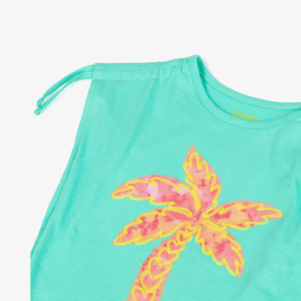 Hatley-Топ с принтом пальм для девочек аквамариновый | Childrensalon Outlet