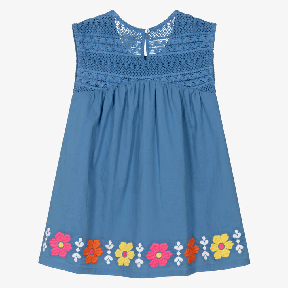 Hatley-Платье с цветочной вышивкой для девочек в лазурном цвете | Childrensalon Outlet