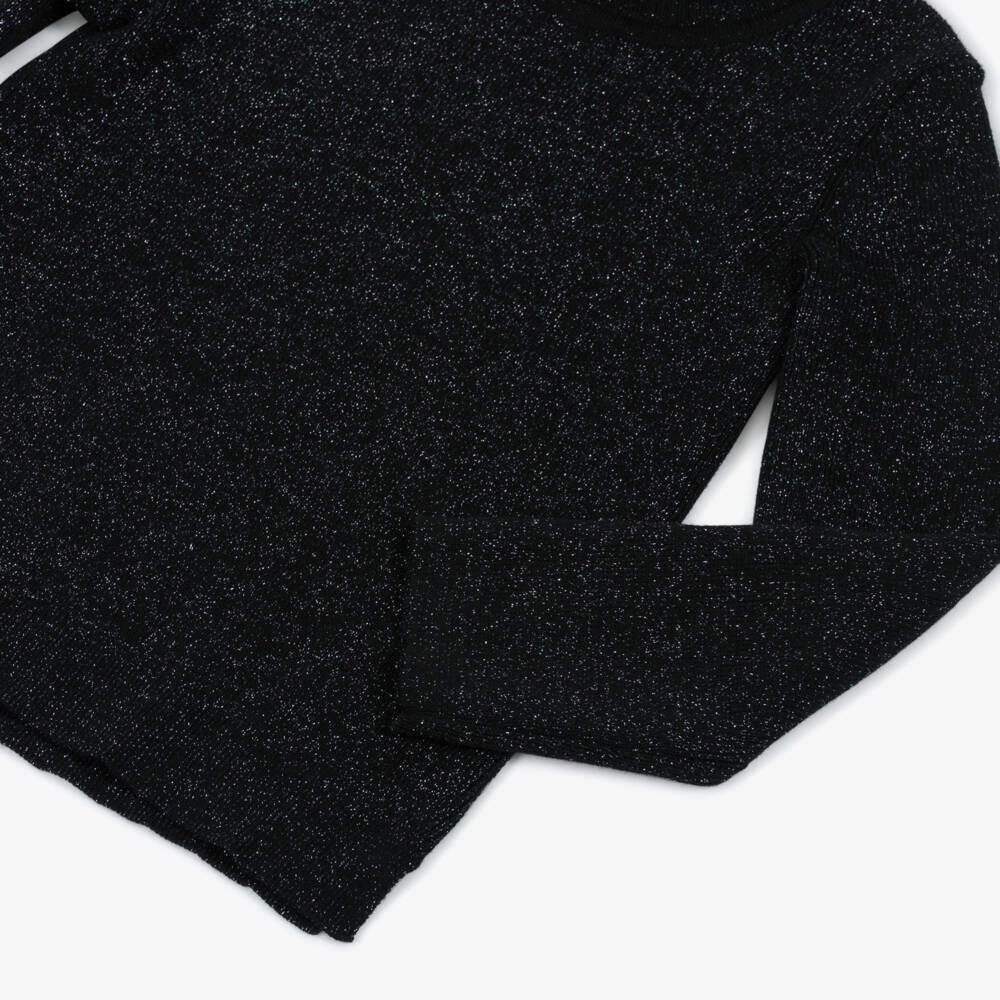 Hatley-كنزة سوداء براقة برقبة عالية للبنات | Childrensalon Outlet