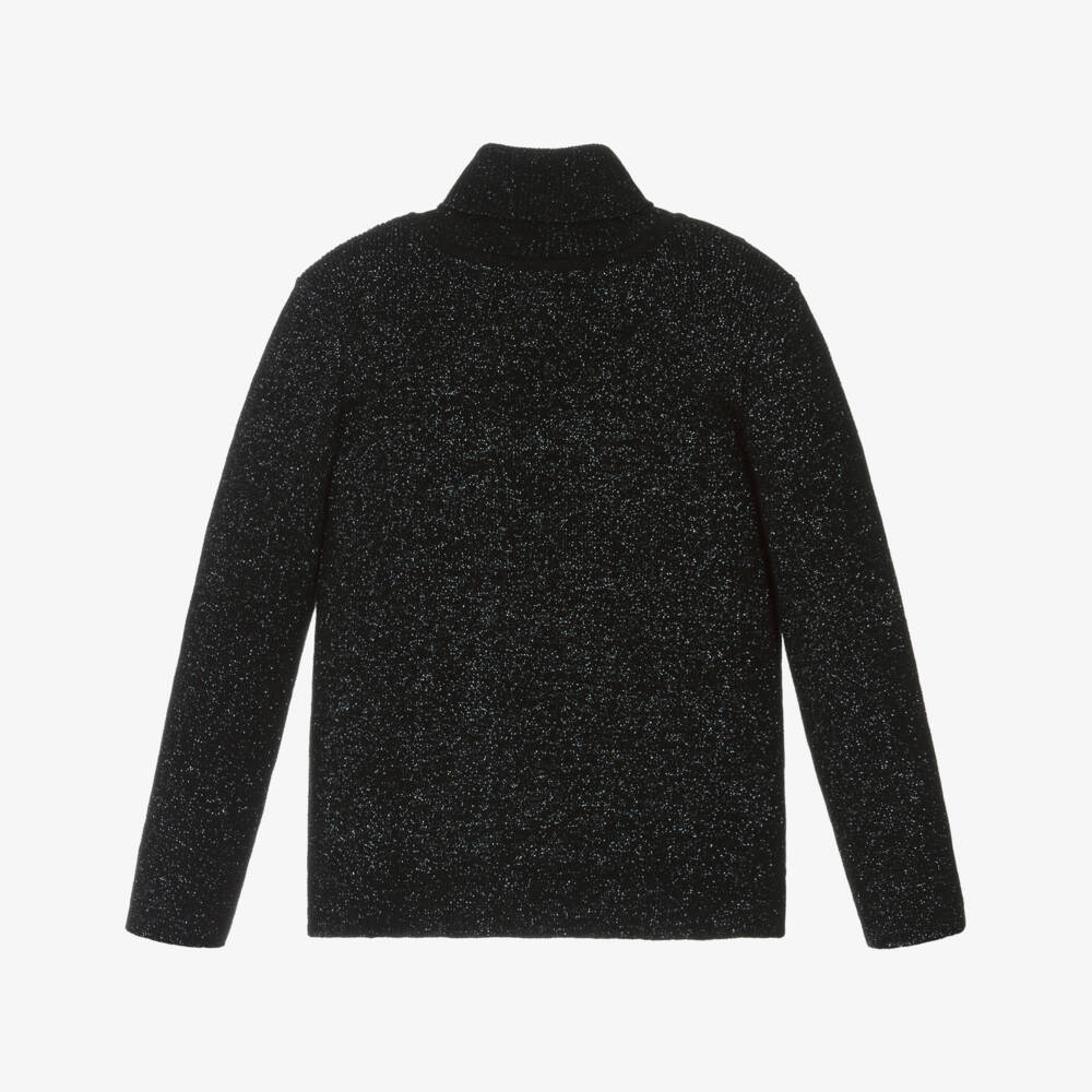 Hatley-كنزة سوداء براقة برقبة عالية للبنات | Childrensalon Outlet