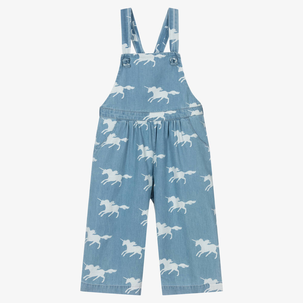 Hatley - Girls Blue Chambray Dungarees | Childrensalon