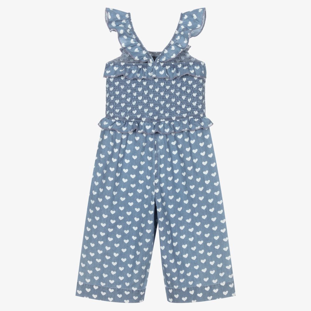 هاتلي-Girls Blue Chambray Jumpsuit | Childrensalon Outlet