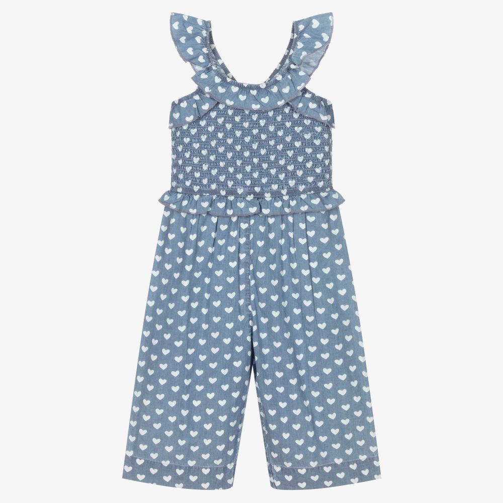 Hatley-Girls Blue Chambray Jumpsuit | Childrensalon Outlet