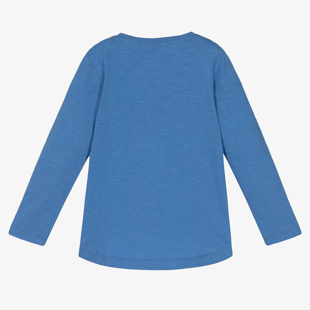 Hatley-توب قطن جيرسي لون أزرق للبنات | Childrensalon Outlet