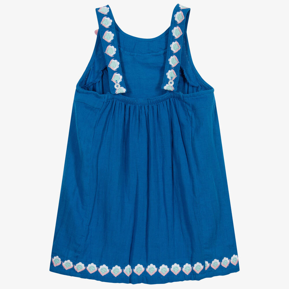 هاتلي-Girls Blue Cotton Dress | Childrensalon Outlet