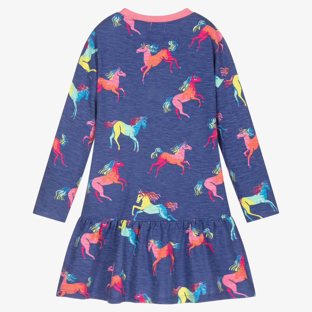 Hatley-Girls Blue Cotton Dress | Childrensalon Outlet