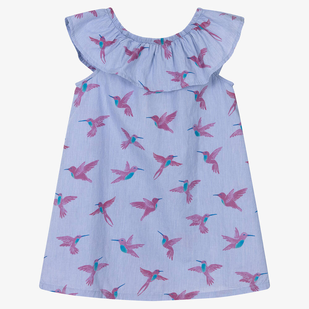 Hatley-Girls Blue Cotton Dress | Childrensalon Outlet