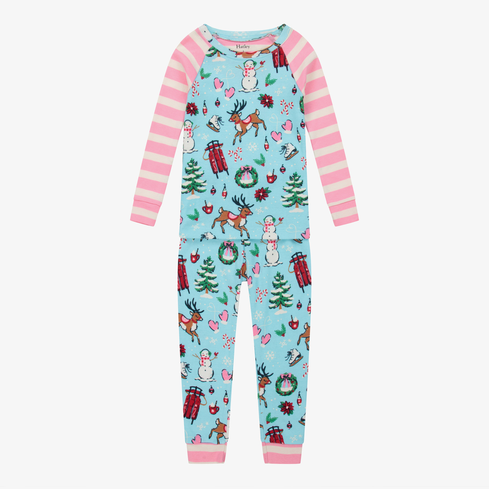 Hatley - Girls Blue Cotton Pyjamas | Childrensalon