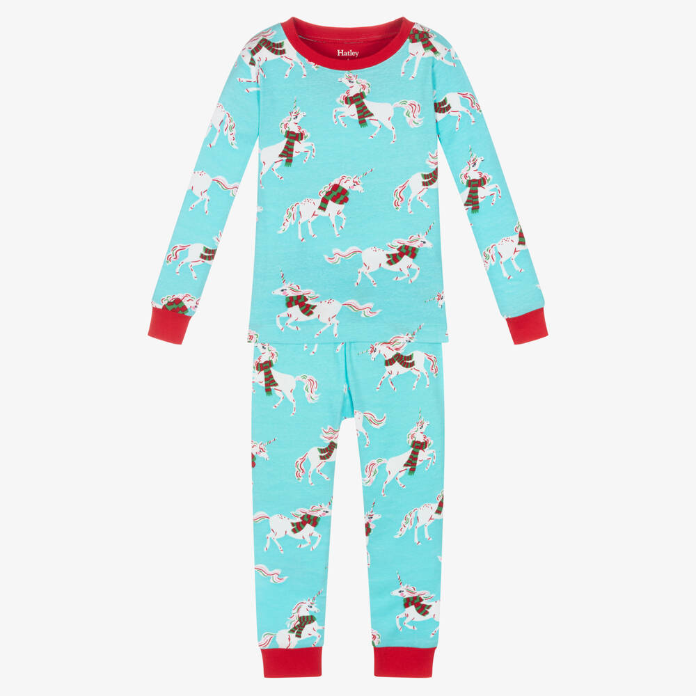 Hatley-Girls Blue Cotton Pyjamas | Childrensalon Outlet