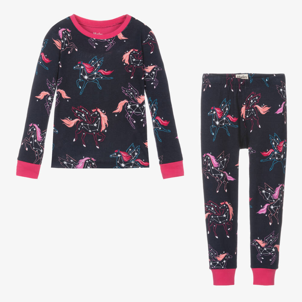 Hatley-Girls Blue Cotton Pyjamas | Childrensalon Outlet
