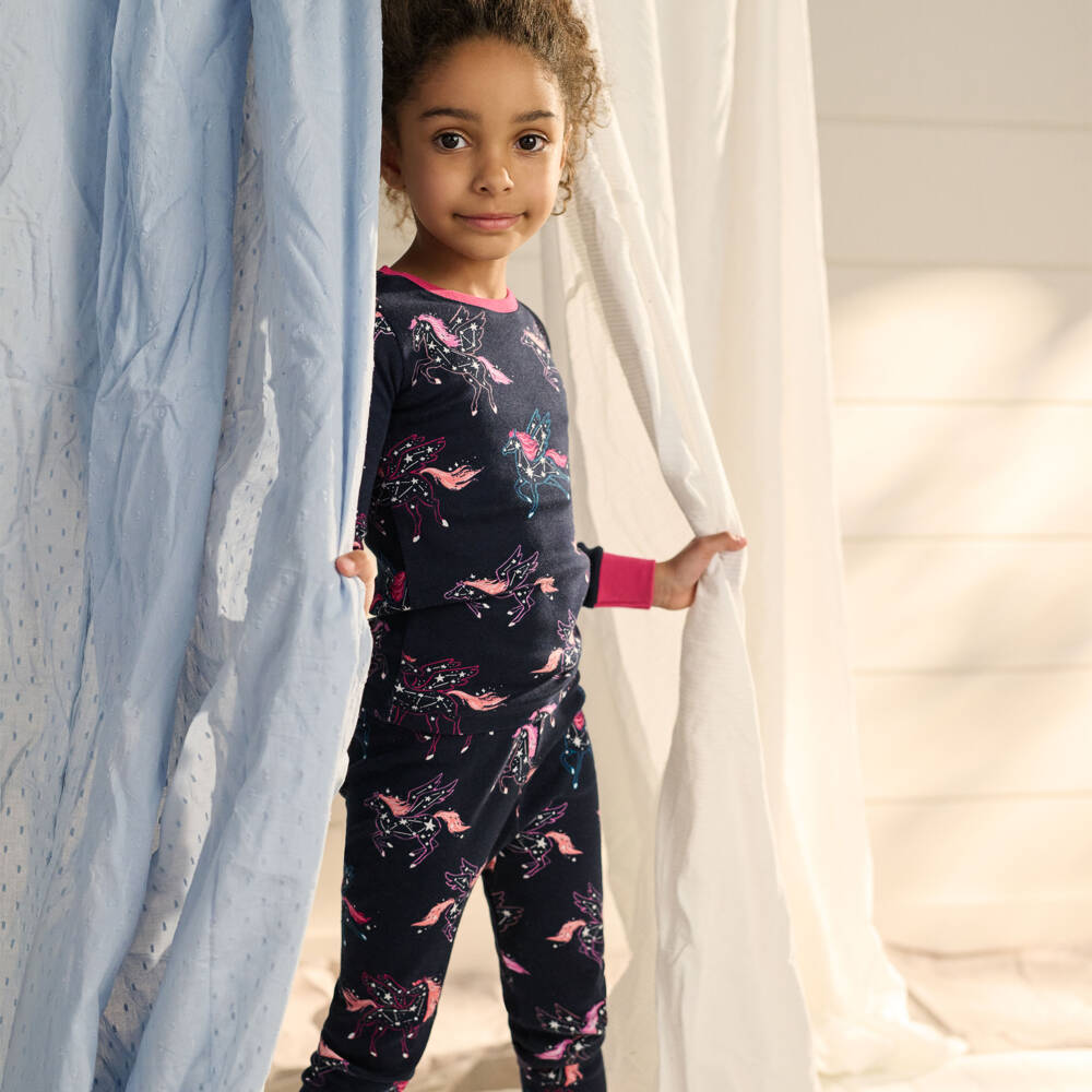 Hatley-Girls Blue Cotton Pyjamas | Childrensalon Outlet