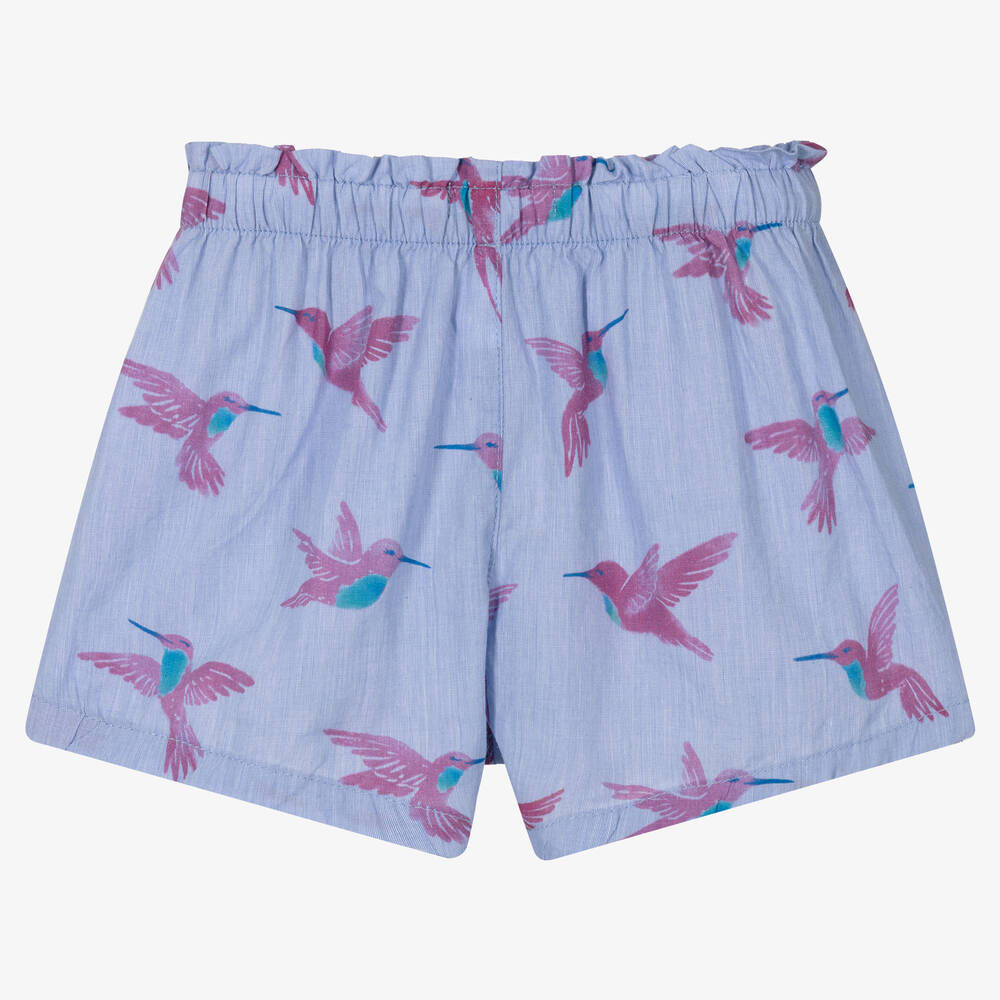 Hatley-Girls Blue Cotton Shorts | Childrensalon Outlet