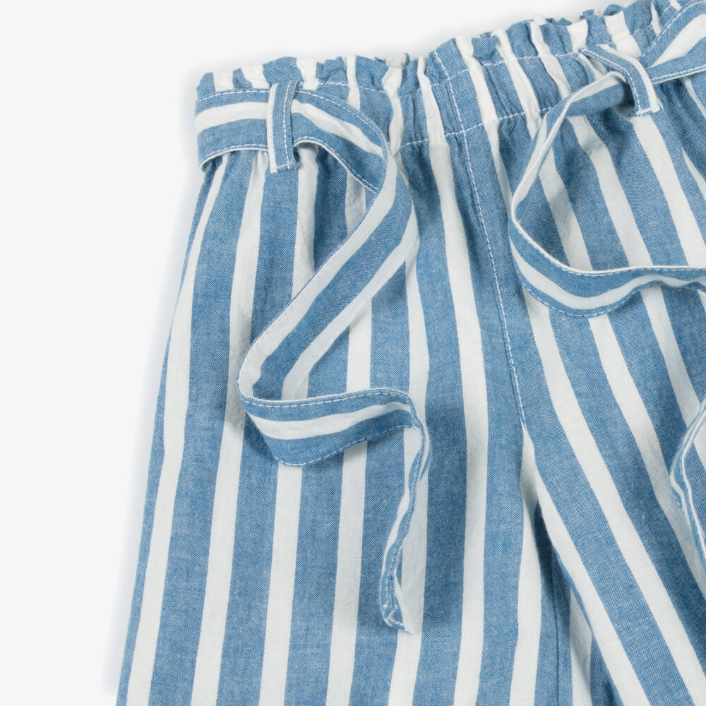 Hatley-Girls Blue Cotton Striped Culottes | Childrensalon Outlet