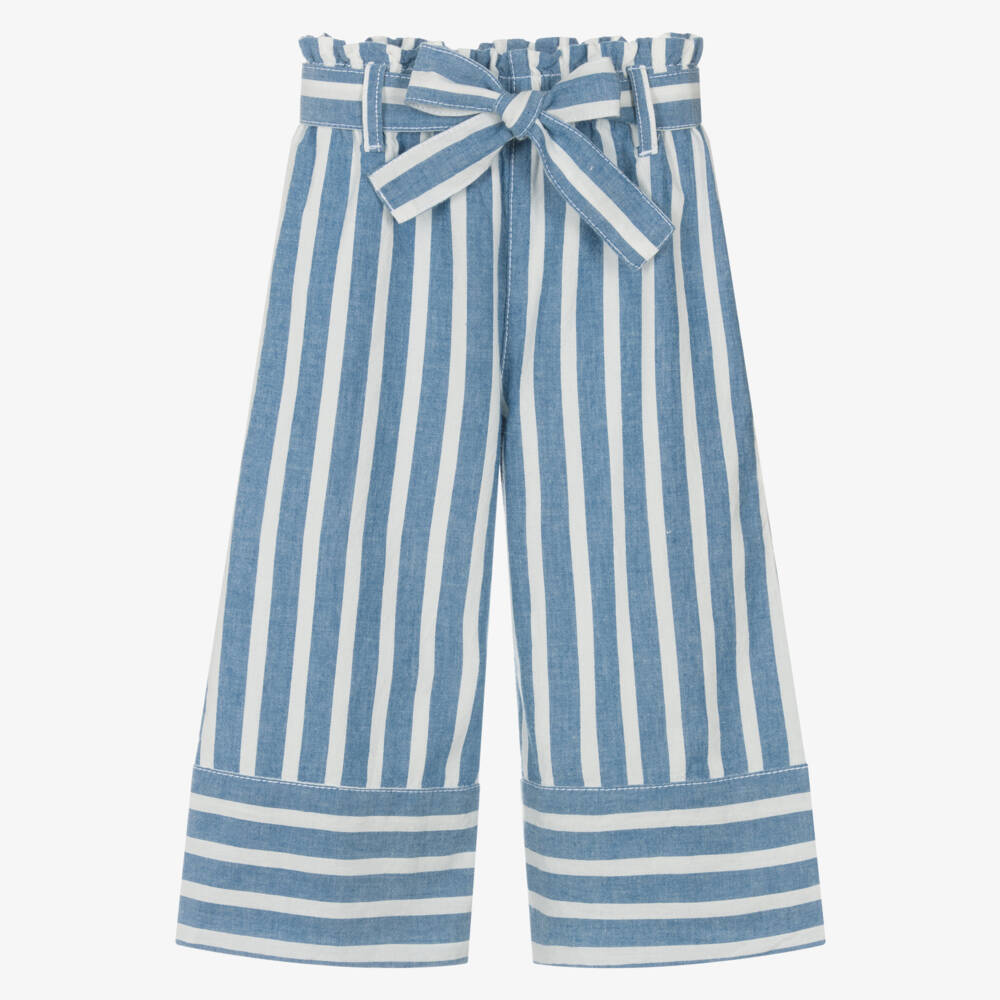 Hatley-Girls Blue Cotton Striped Culottes | Childrensalon Outlet