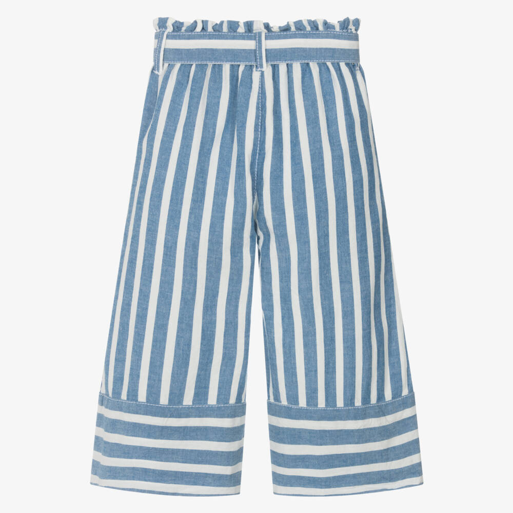 Hatley-Girls Blue Cotton Striped Culottes | Childrensalon Outlet