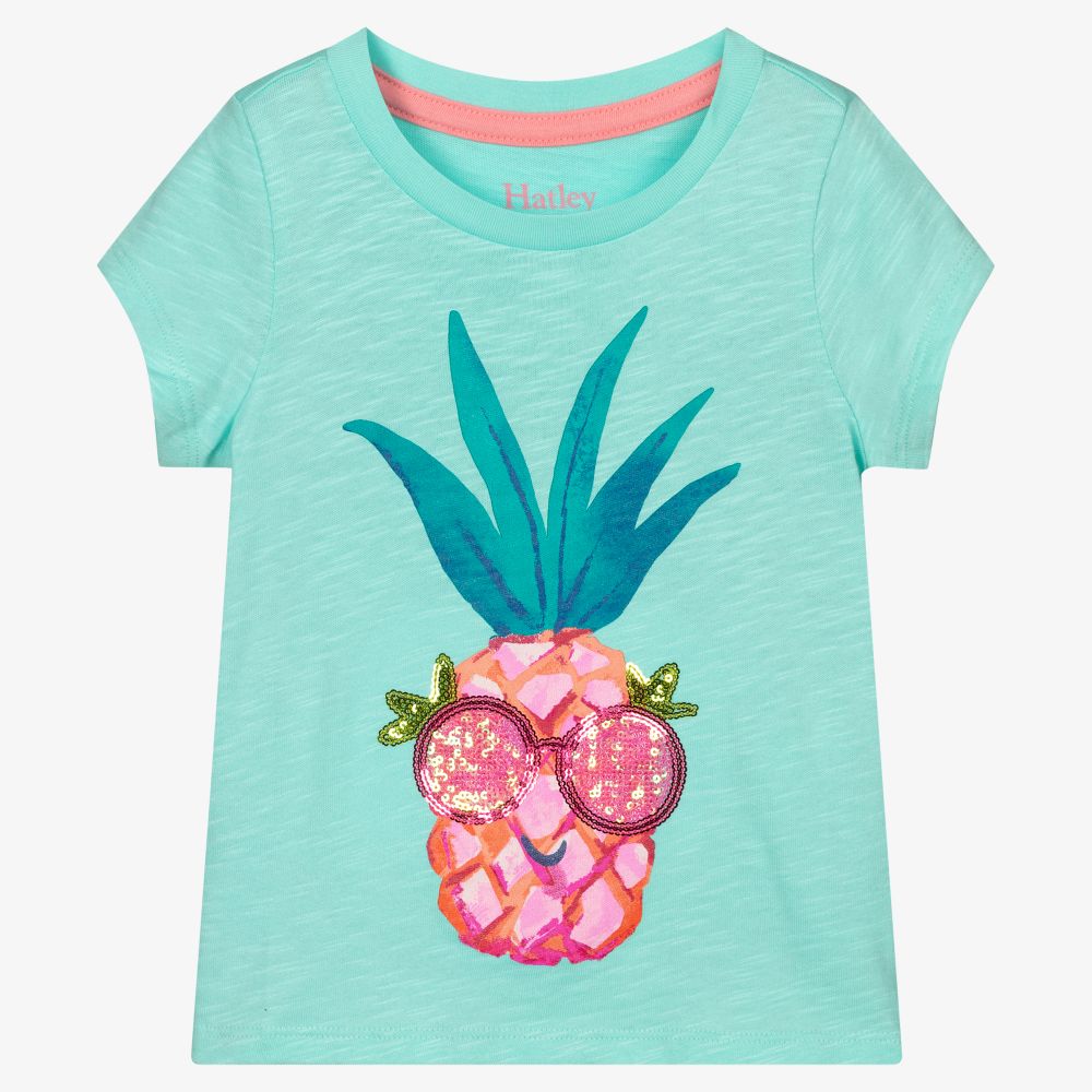 Hatley-Girls Blue Cotton T-Shirt | Childrensalon Outlet