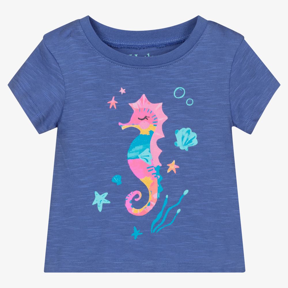 Hatley-Girls Blue Cotton T-Shirt | Childrensalon Outlet