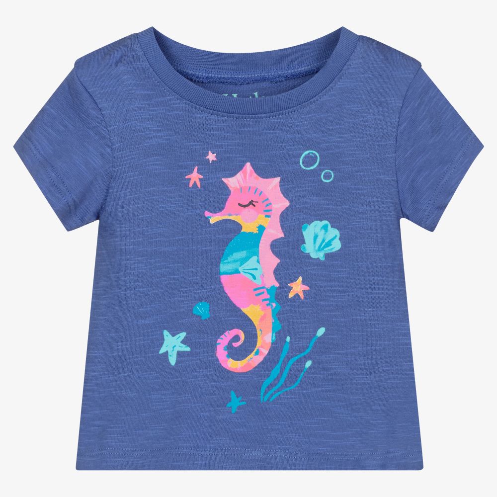 Hatley - Girls Blue Cotton T-Shirt | Childrensalon