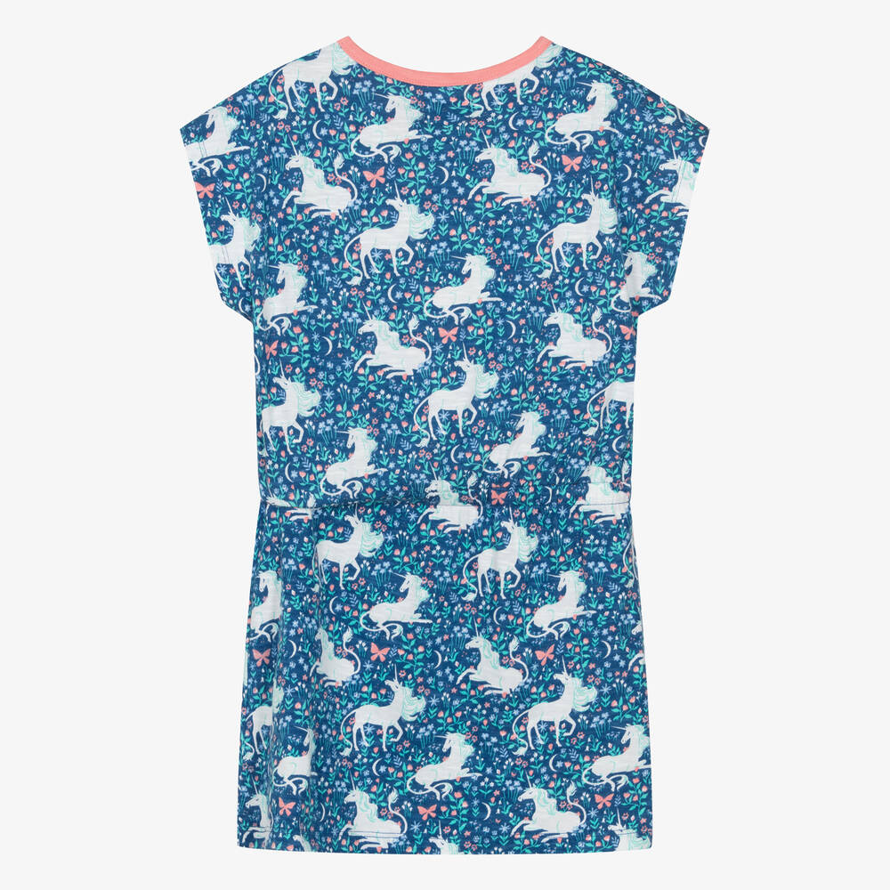 هاتلي-فستان بطبعة يونيكورن قطن لون أزرق | Childrensalon Outlet
