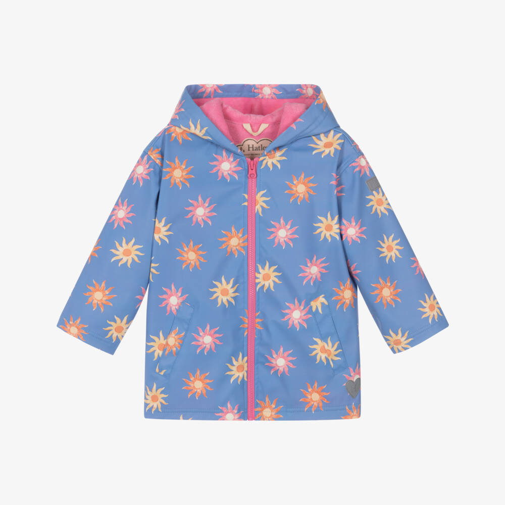Hatley-Girls Blue Faded Suns Raincoat | Childrensalon Outlet