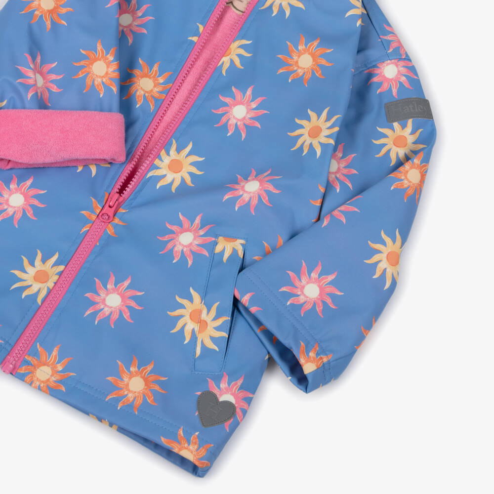 Hatley-Girls Blue Faded Suns Raincoat | Childrensalon Outlet