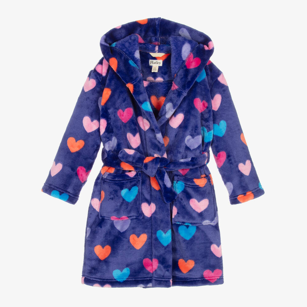 Hatley-Girls Blue Fleece Dressing Gown  | Childrensalon Outlet