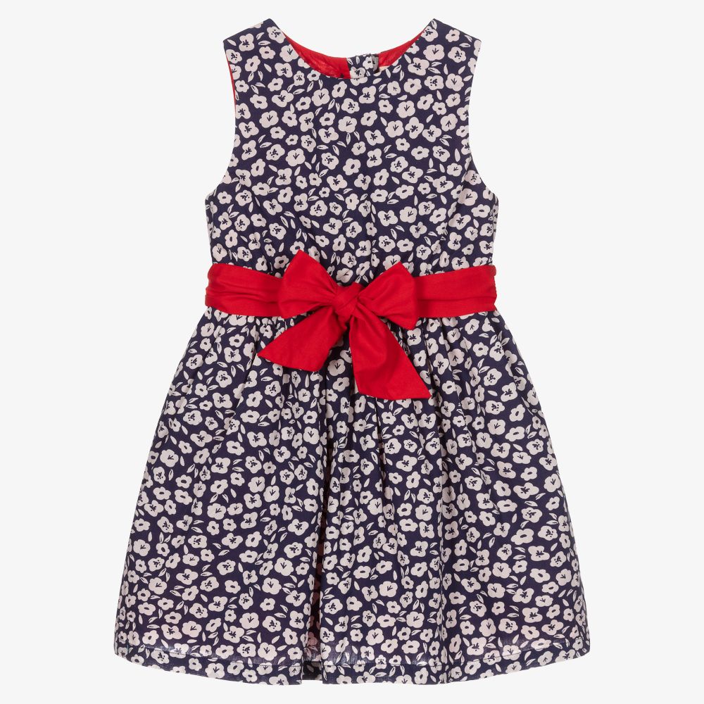 Hatley-Girls Blue Floral Cotton Dress | Childrensalon Outlet
