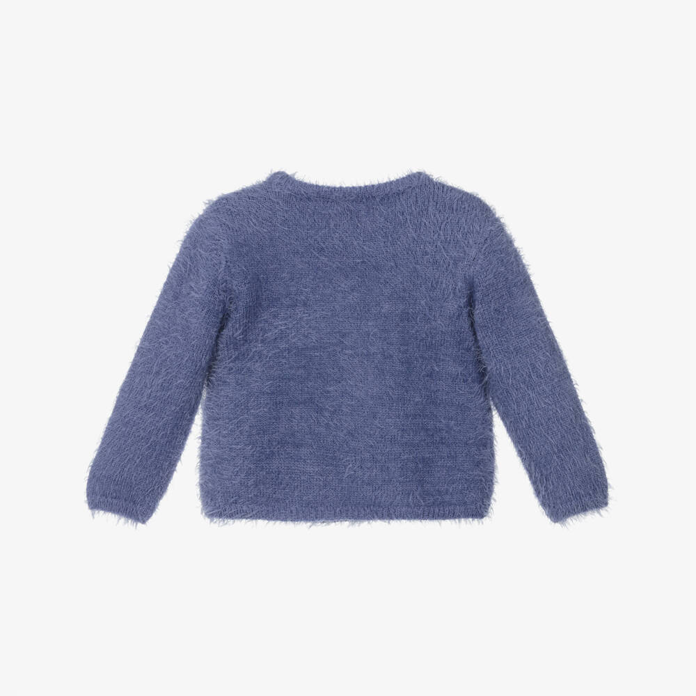 Hatley-Girls Blue Fluffy Kitten Sweater | Childrensalon Outlet