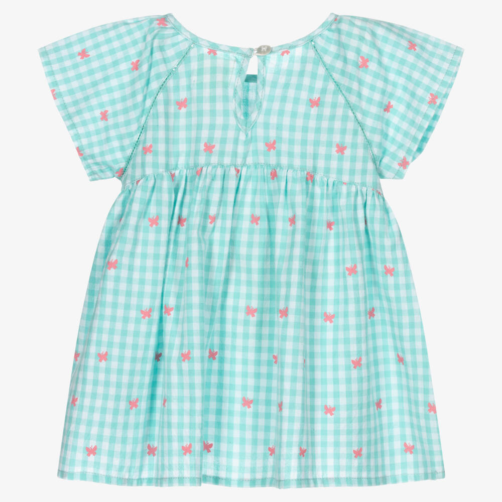 Hatley-Girls Blue Gingham Cotton Dress | Childrensalon Outlet