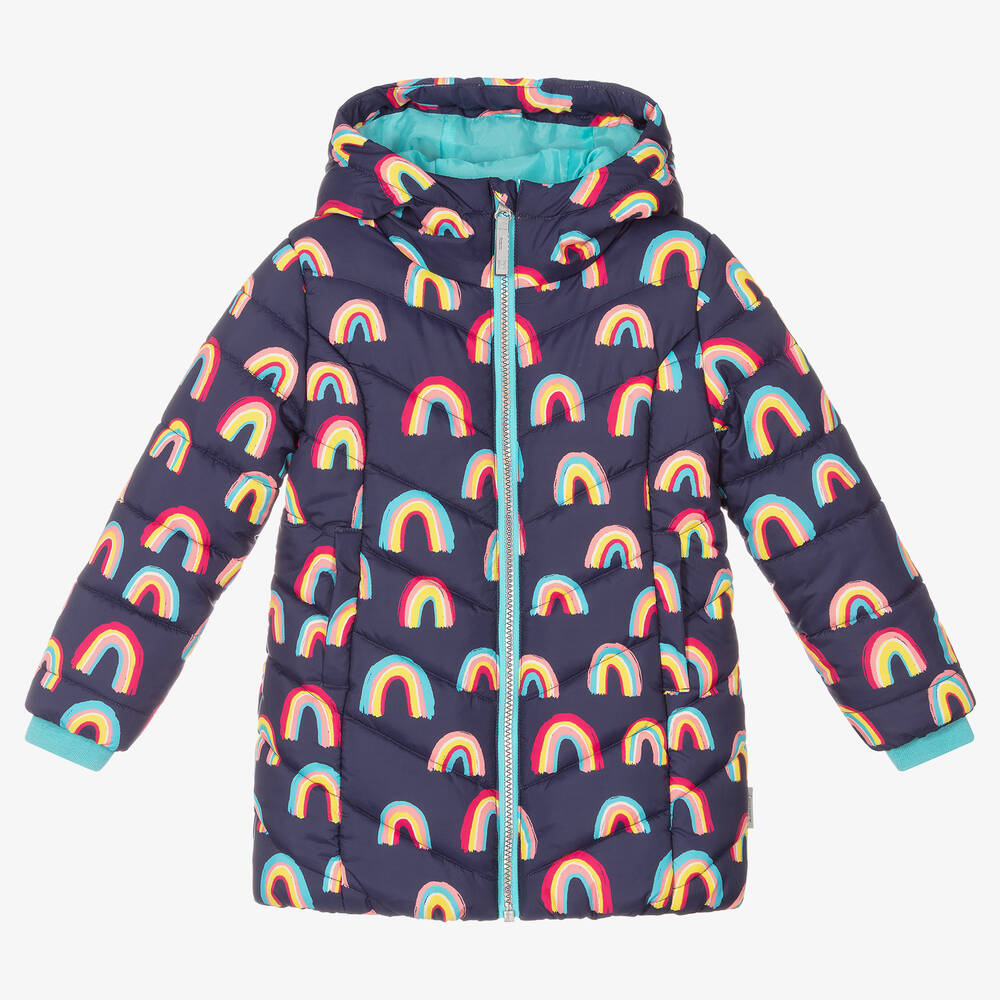 Hatley - Girls Blue Hooded Puffer Coat | Childrensalon