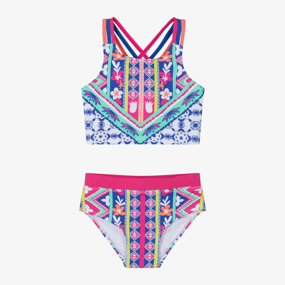 Hatley-Girls Blue Kaleidoscope Tankini (UPF50+) | Childrensalon Outlet