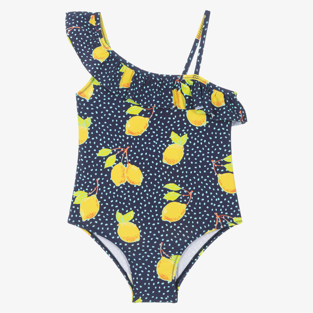 Hatley-Girls Blue Lemon Swimsuit (UPF50+) | Childrensalon Outlet