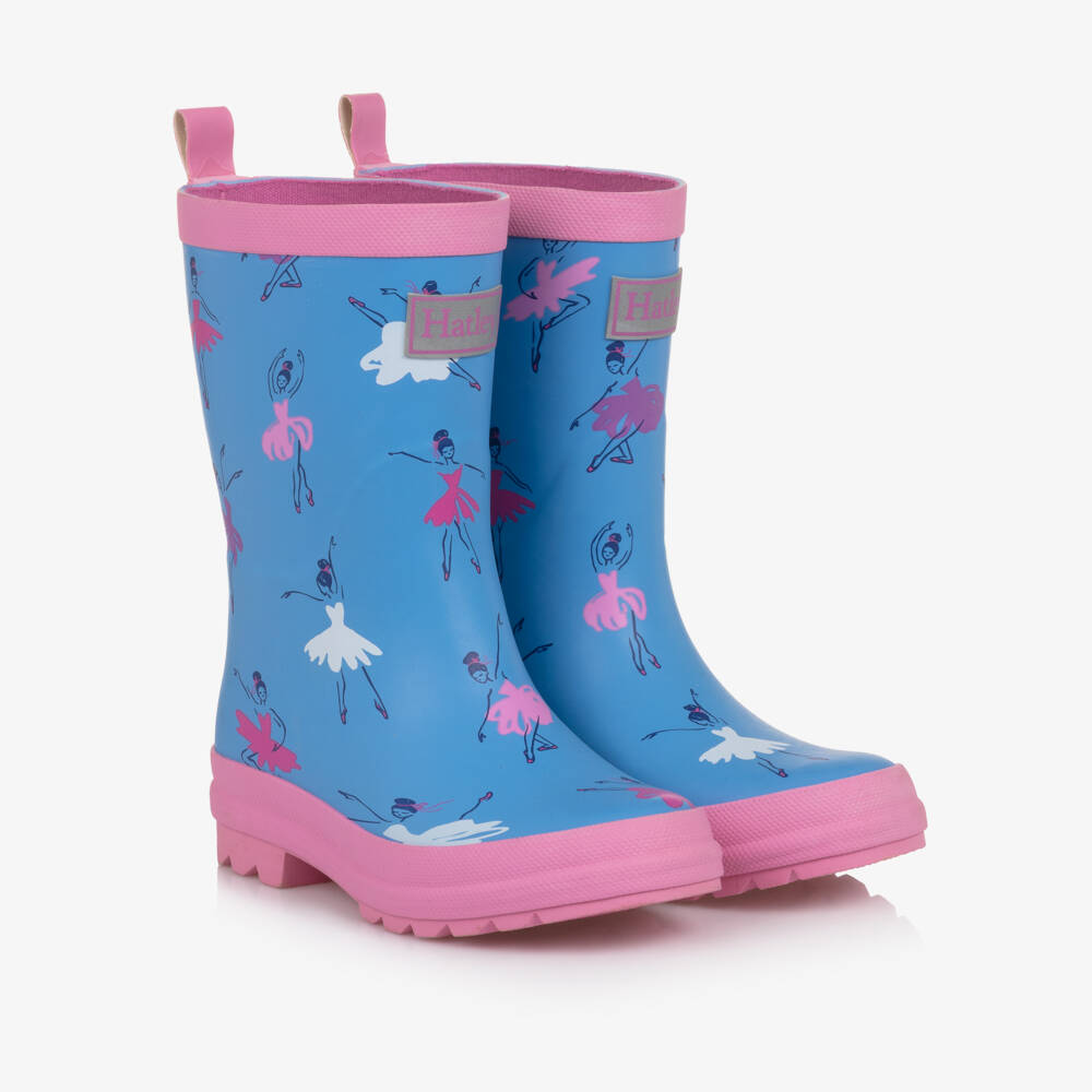 Hatley-أحذية مطر زرقاء بطبعة الباليه للبنات | Childrensalon Outlet