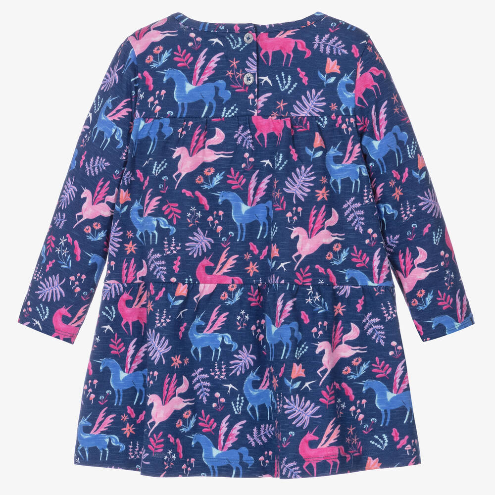 Hatley-Girls Blue & Pink Cotton Dress | Childrensalon Outlet