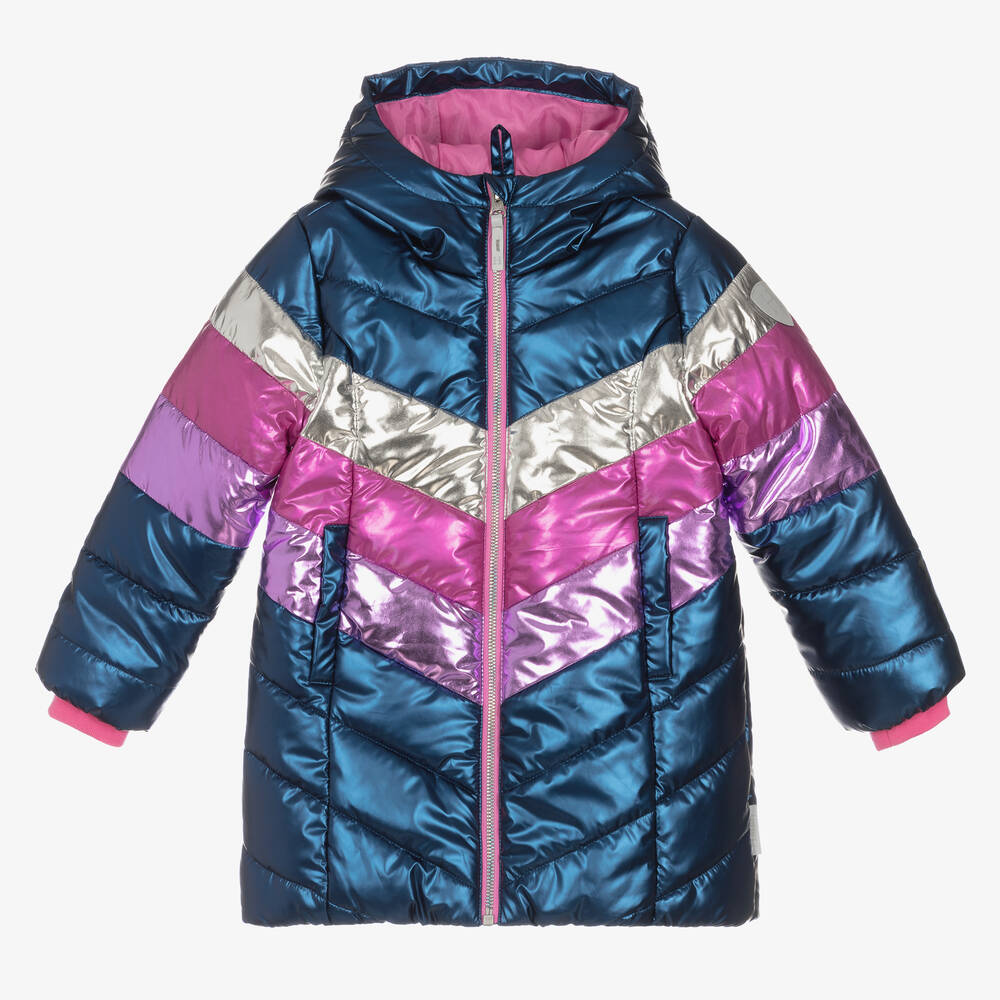 Hatley - Steppmantel mit Kapuze Blau & Rosa | Childrensalon