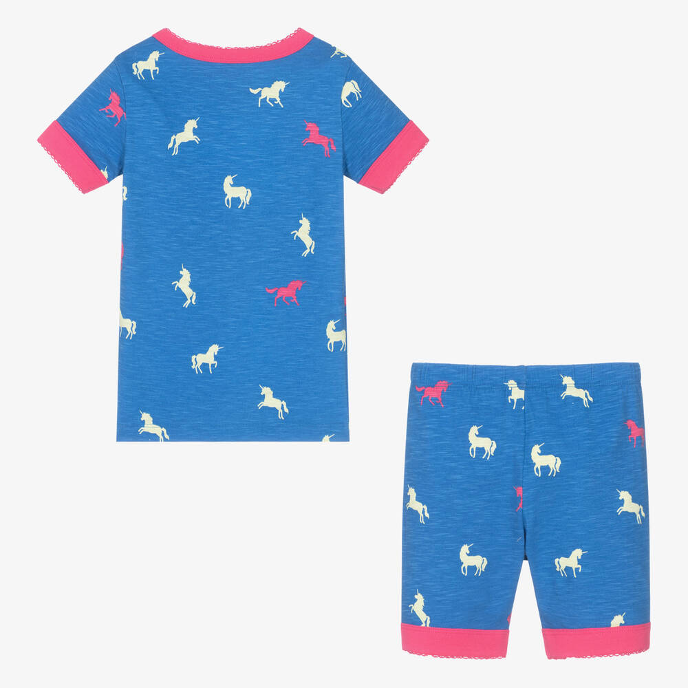 Hatley-Girls Blue & Pink Organic Cotton Unicorn Pyjamas | Childrensalon Outlet