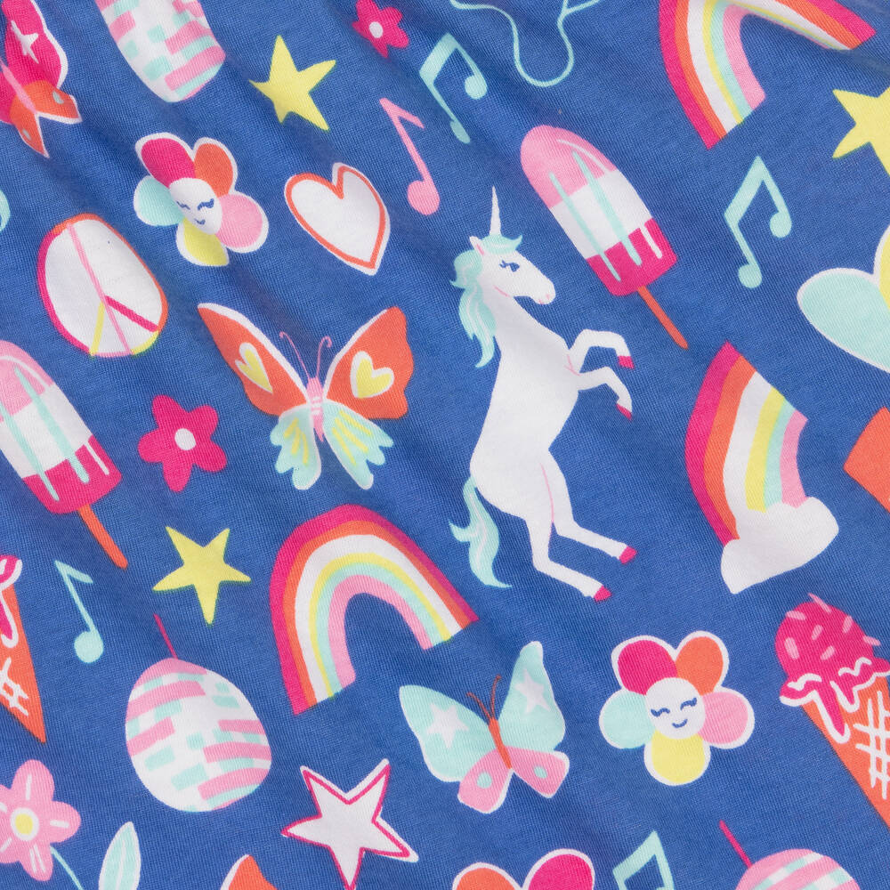 Hatley-Girls Blue & Pink Shirred Cotton Dress | Childrensalon Outlet