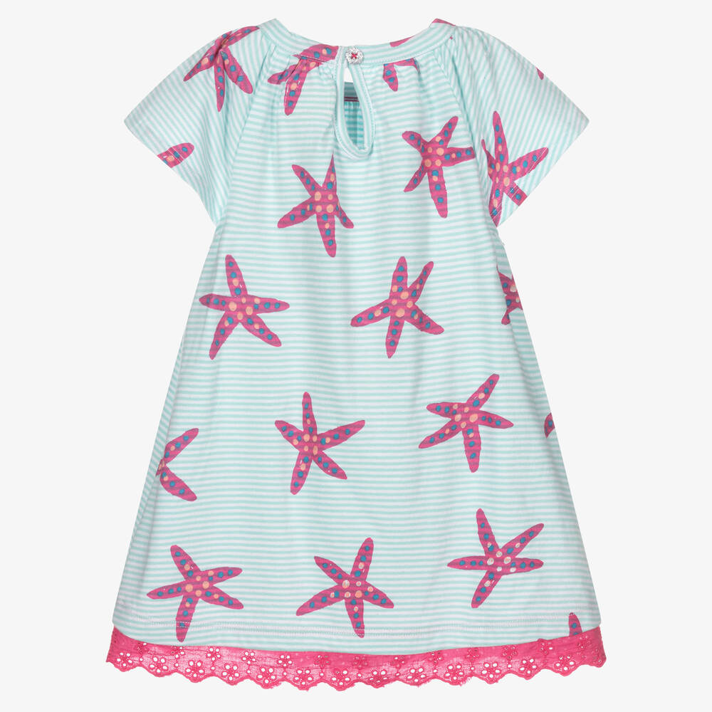 Hatley-Girls Blue & Pink Starfish Print Dress  | Childrensalon Outlet