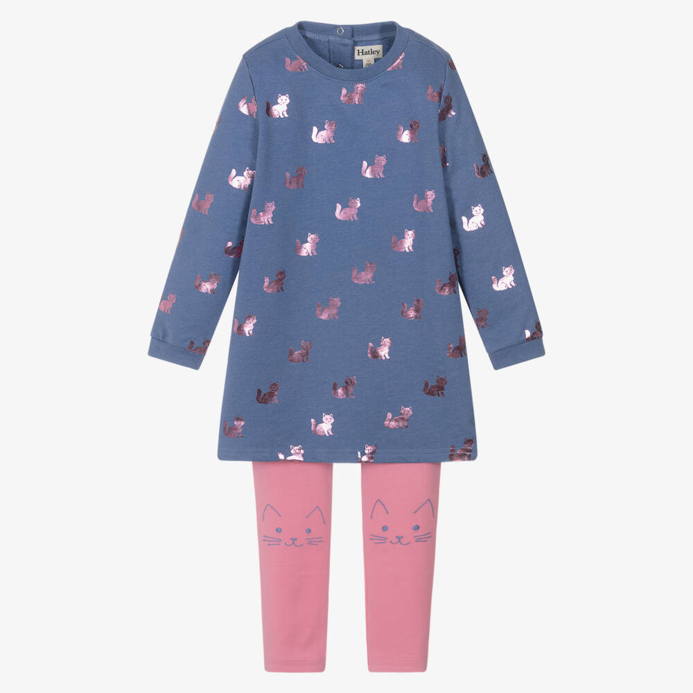 Hatley-Girls Blue Tunic and Leggings Set | Childrensalon Outlet