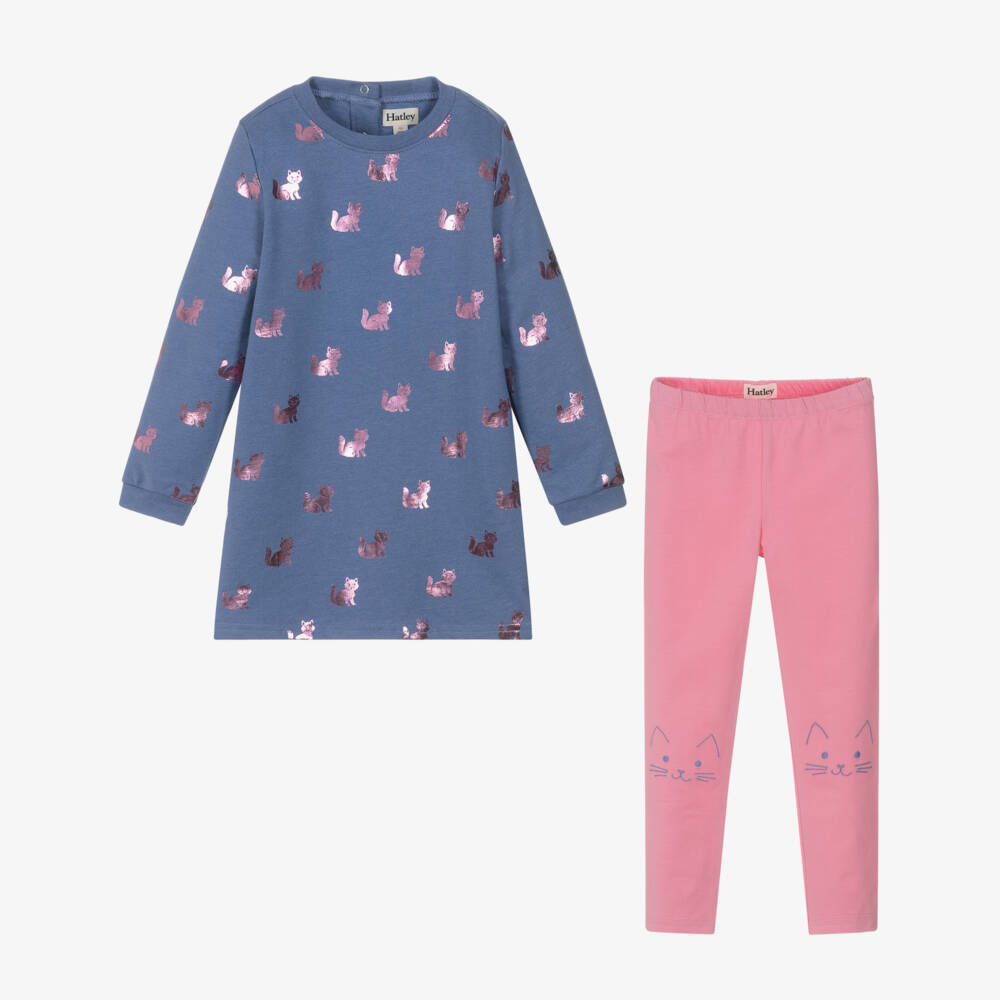 Hatley-Girls Blue Tunic and Leggings Set | Childrensalon Outlet