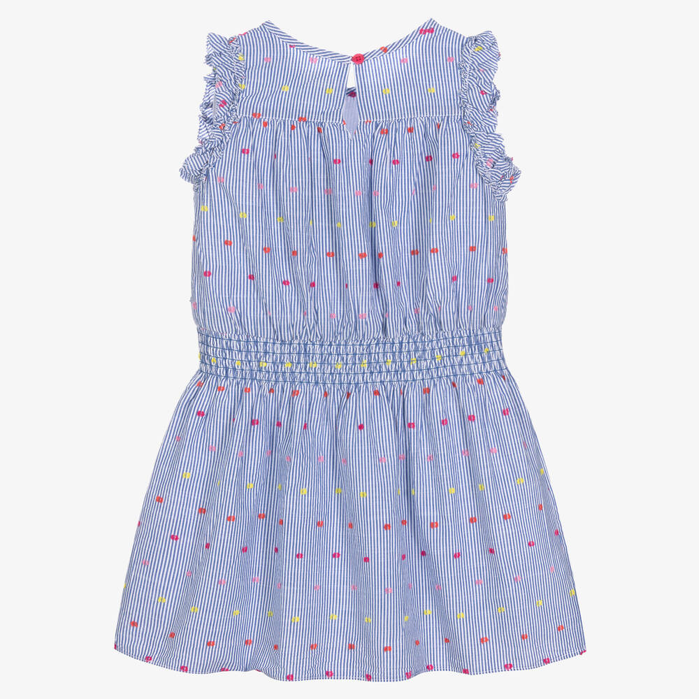 Hatley-Girls Blue & White Cotton Dress  | Childrensalon Outlet