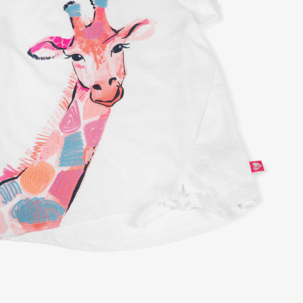 Hatley-Girls Bright Giraffe Soft Tee | Childrensalon Outlet
