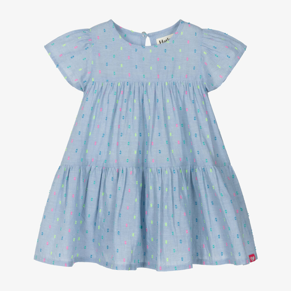 Hatley-Girls Chambray Dress with Tufted Details | Childrensalon Outlet