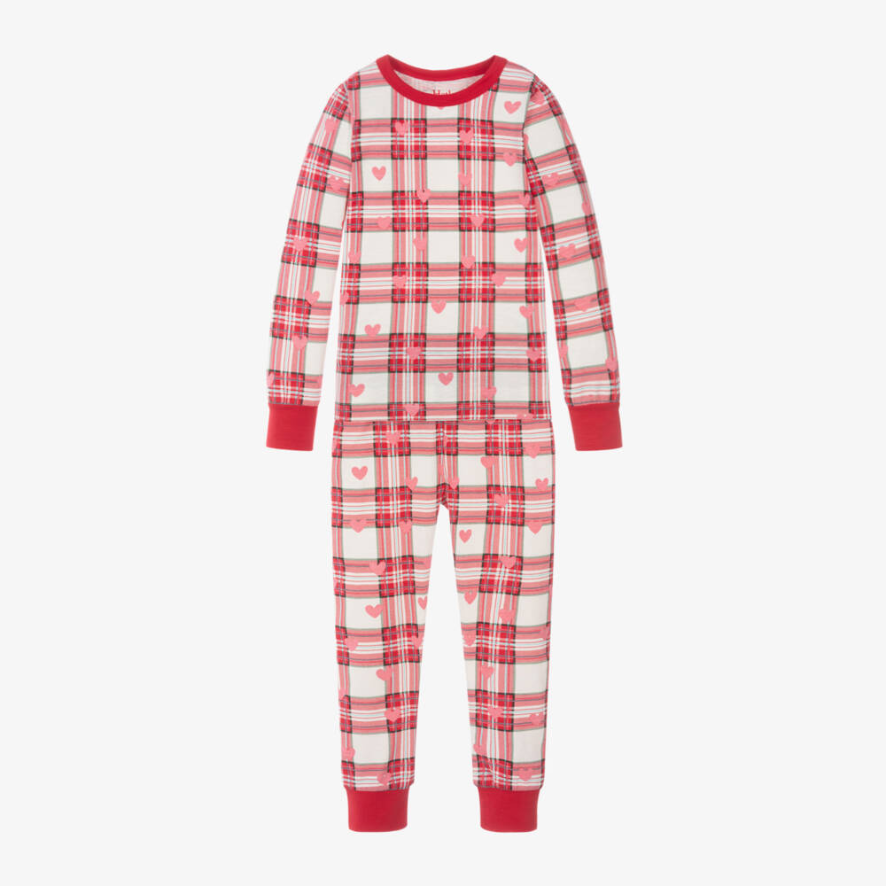 Hatley-Girls Checkered Heart Cotton Pyjamas | Childrensalon Outlet