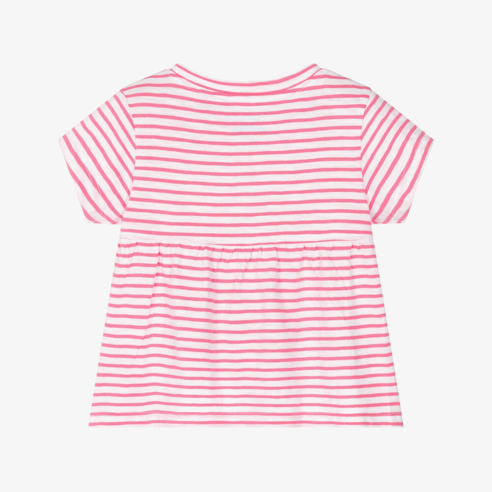Hatley-Girls Cherry Pink Stripe Tee | Childrensalon Outlet