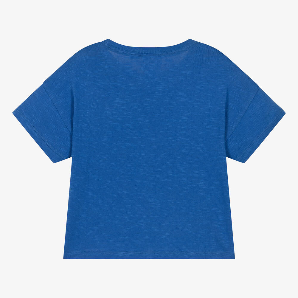 Hatley-Girls Cobalt Blue Cotton T-Shirt | Childrensalon Outlet