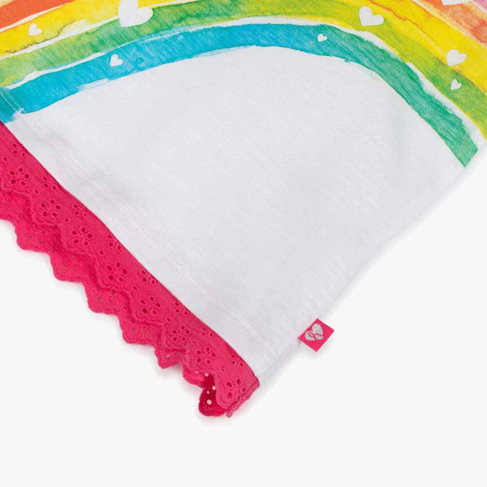 Hatley-تي شيرت قطن للبنات بتصميم قوس قزح مبهج | Childrensalon Outlet
