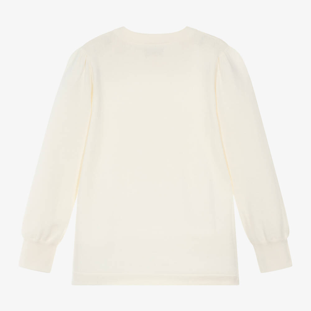 Hatley-Girls Cream Festive Knit Jumper | Childrensalon Outlet