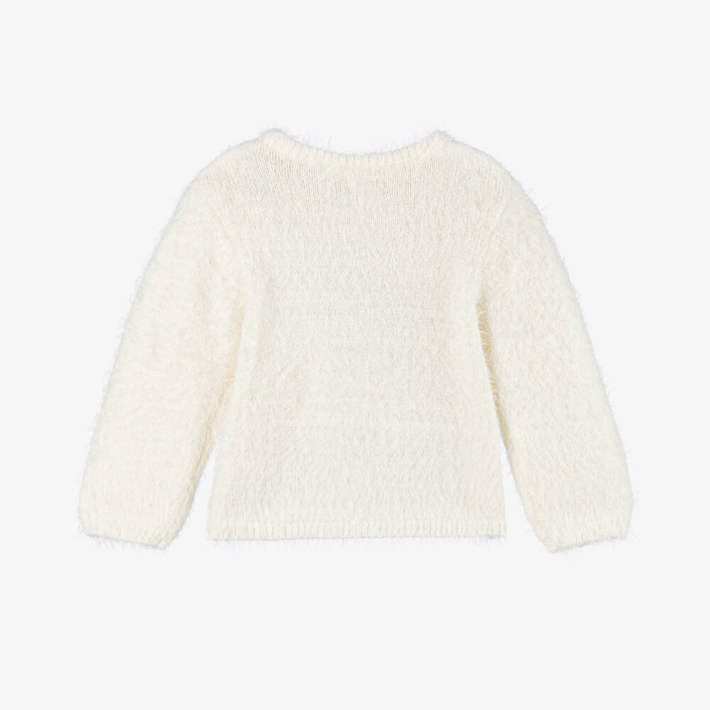 Hatley-بلوفر محبوك فلافي لون عاجي للبنات | Childrensalon Outlet