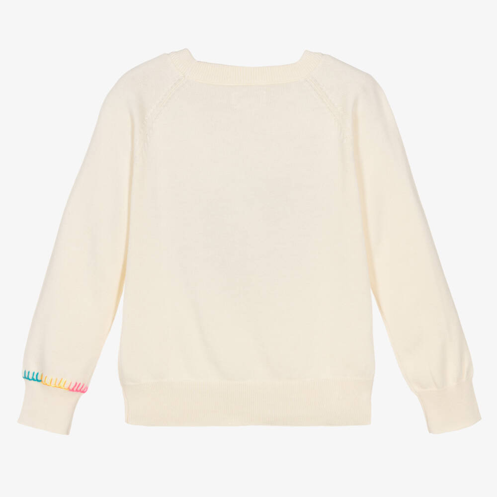 Hatley-Girls Cream Heart Knit Jumper | Childrensalon Outlet